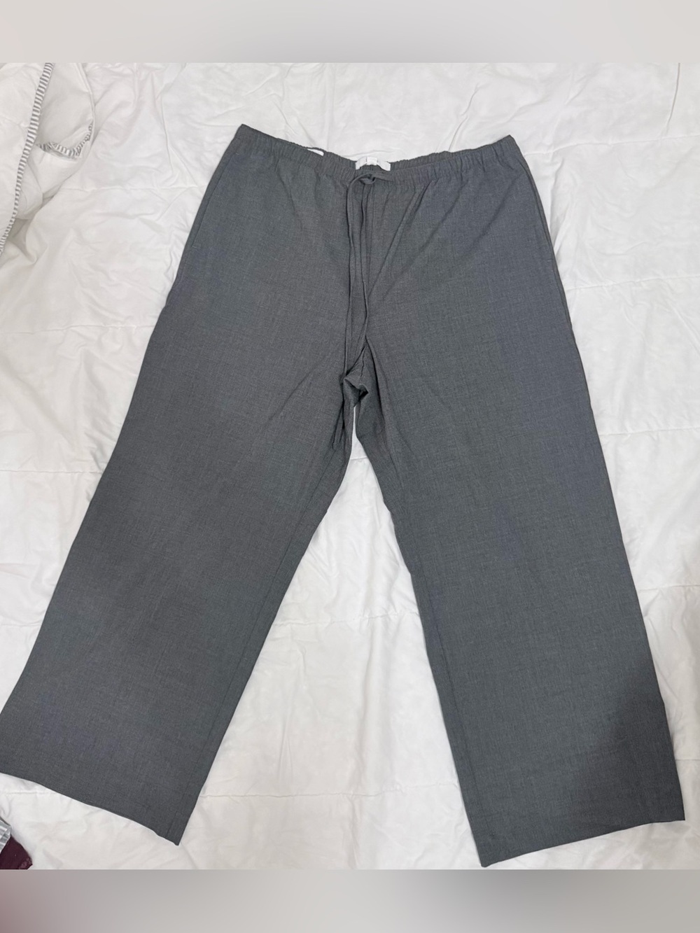 LOFT The Sawyer Pull-On Gray Wide Leg Pants Large Petite LP